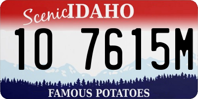 ID license plate 1O7615M