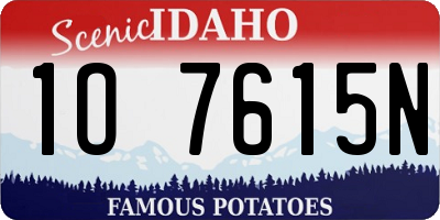 ID license plate 1O7615N