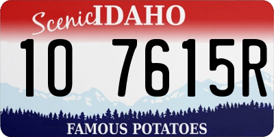 ID license plate 1O7615R