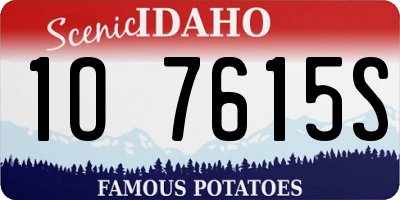 ID license plate 1O7615S