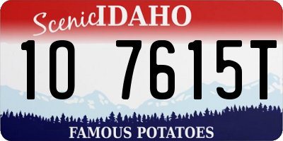 ID license plate 1O7615T