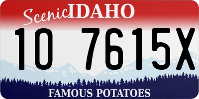 ID license plate 1O7615X