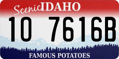 ID license plate 1O7616B