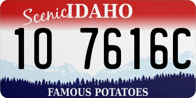 ID license plate 1O7616C
