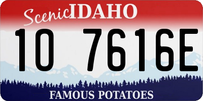 ID license plate 1O7616E