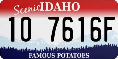 ID license plate 1O7616F