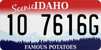 ID license plate 1O7616G
