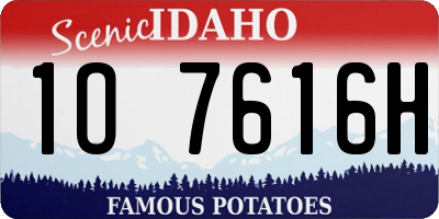 ID license plate 1O7616H