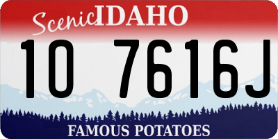 ID license plate 1O7616J