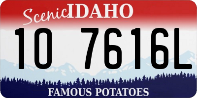 ID license plate 1O7616L