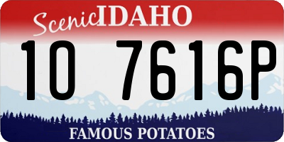 ID license plate 1O7616P