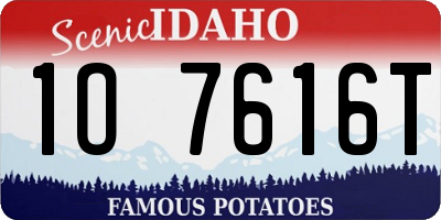 ID license plate 1O7616T