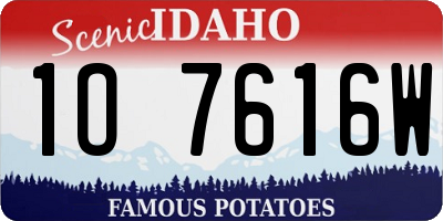ID license plate 1O7616W