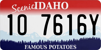 ID license plate 1O7616Y