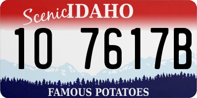ID license plate 1O7617B