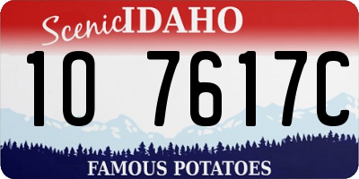 ID license plate 1O7617C
