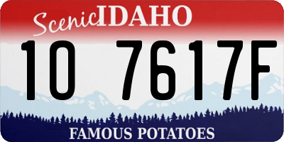 ID license plate 1O7617F
