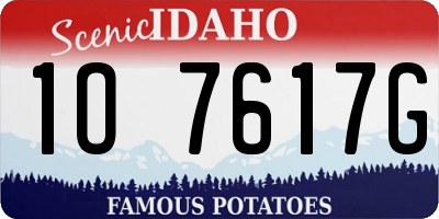 ID license plate 1O7617G