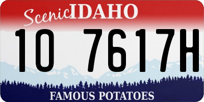 ID license plate 1O7617H