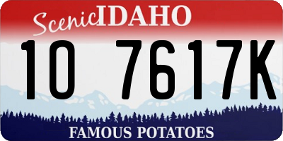 ID license plate 1O7617K