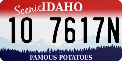 ID license plate 1O7617N