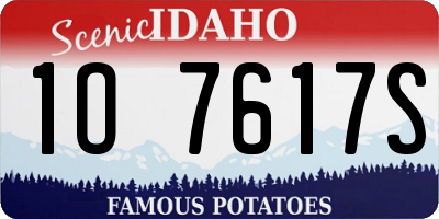 ID license plate 1O7617S