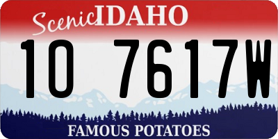 ID license plate 1O7617W