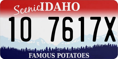 ID license plate 1O7617X