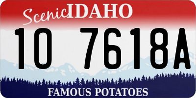 ID license plate 1O7618A
