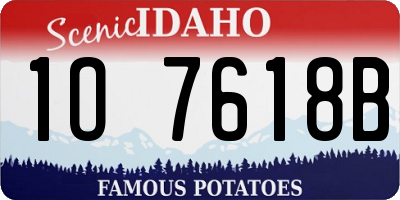 ID license plate 1O7618B