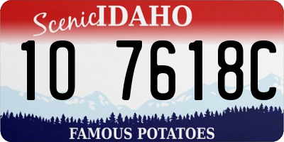 ID license plate 1O7618C