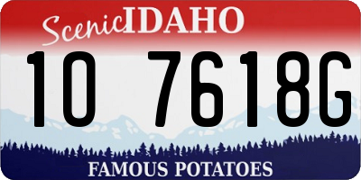 ID license plate 1O7618G