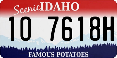ID license plate 1O7618H