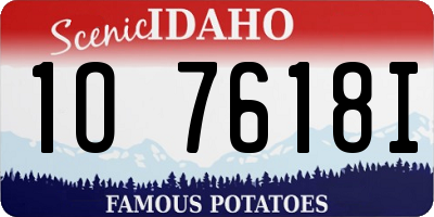 ID license plate 1O7618I