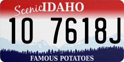 ID license plate 1O7618J