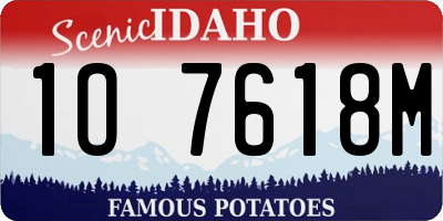 ID license plate 1O7618M
