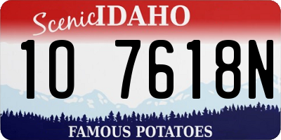 ID license plate 1O7618N