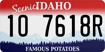 ID license plate 1O7618R