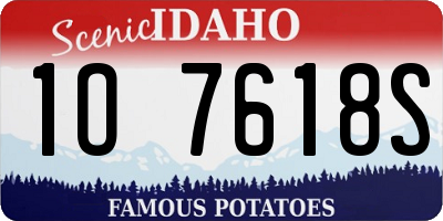ID license plate 1O7618S