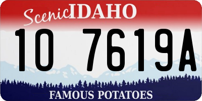 ID license plate 1O7619A