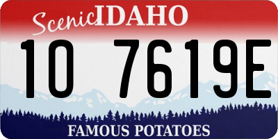 ID license plate 1O7619E