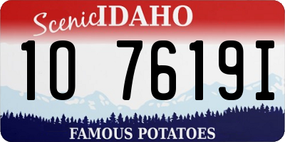 ID license plate 1O7619I
