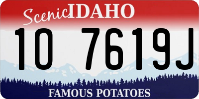 ID license plate 1O7619J