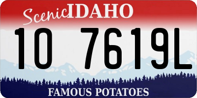 ID license plate 1O7619L
