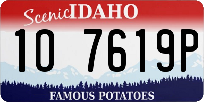ID license plate 1O7619P