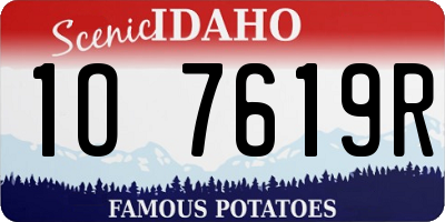 ID license plate 1O7619R