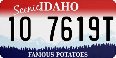 ID license plate 1O7619T