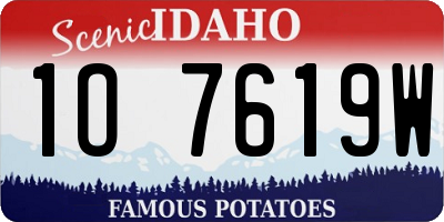 ID license plate 1O7619W