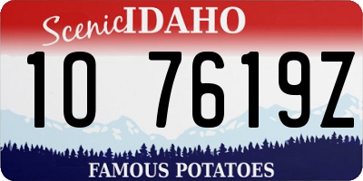 ID license plate 1O7619Z