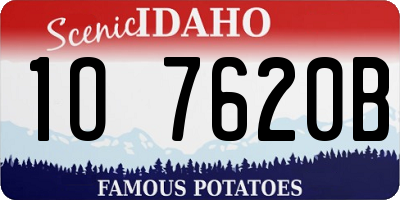 ID license plate 1O7620B